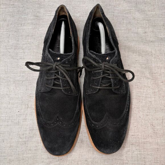 Cole Haan Lunargrand Wingtip Oxford Black Suede‎ Lace Up Derby Classic Men’s 11 - Picture 4 of 10